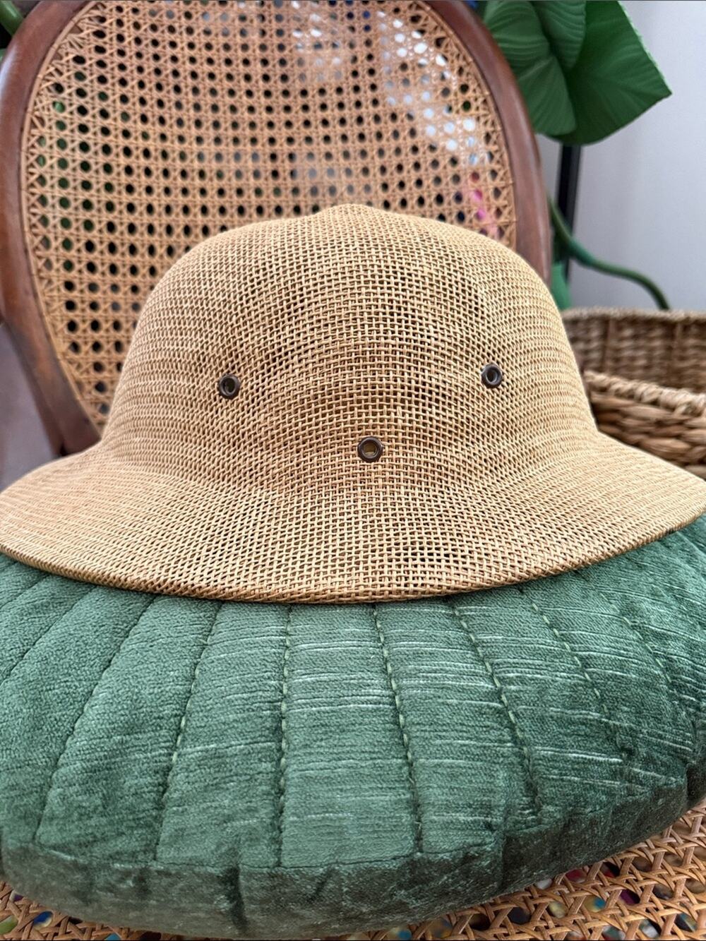 Vintage 80s Sun Fari Wesco Camel Indiana Jones Adjustable Explorer Safari Hat